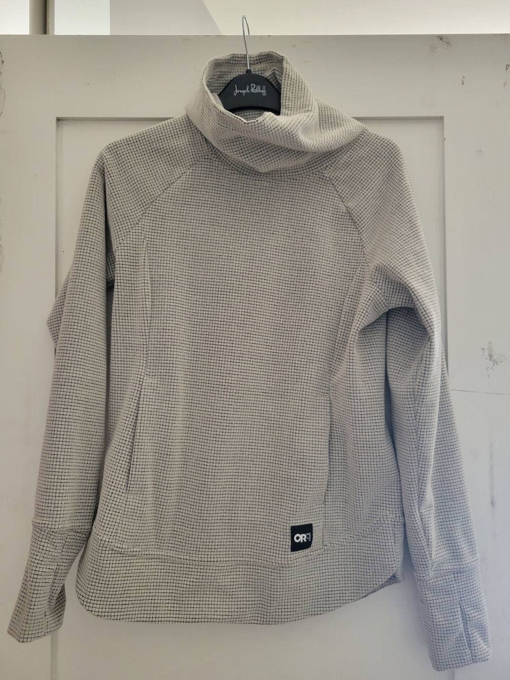 Outdoor Research Women's Light Gray Waffle Cowl Neck Sweater